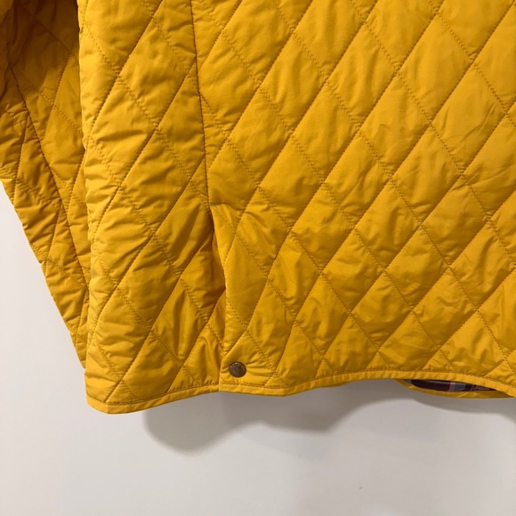 Lands' End Quilted Barn Jacket Women Size S 6-8 Yellow Plaid Lined | Preppy - Picture 4 of 9